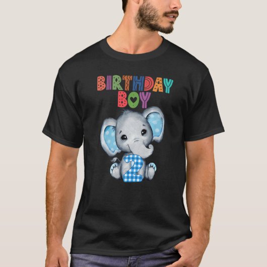 T-shirt Elephant 2e anniversaire garçon Enfants 2 ans Elép (Devant)