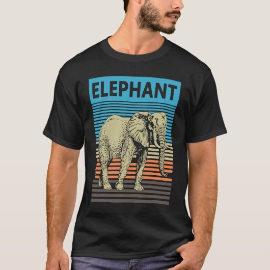 T-shirt Elephant 70s sunset Elephant (Devant)