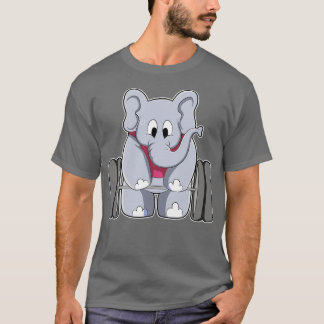 T-shirt Elephant à Bodybuilding avec Barbell