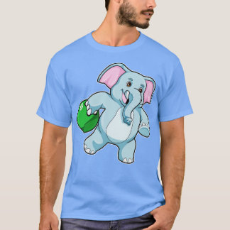 T-shirt Eléphant à Bowling avec Bowling ball 1