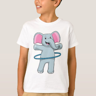 T-shirt Eléphant à Fitness avec pneus Fitness