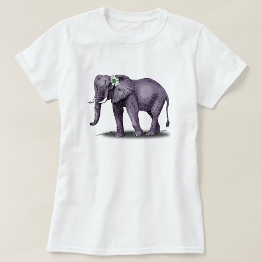 T-shirt éléphant à fleur (Design devant)
