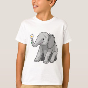 T-shirt Eléphant à fleurs