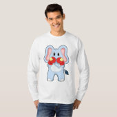 T-shirt Eléphant à la boxe avec gants de boxe (Devant entier)