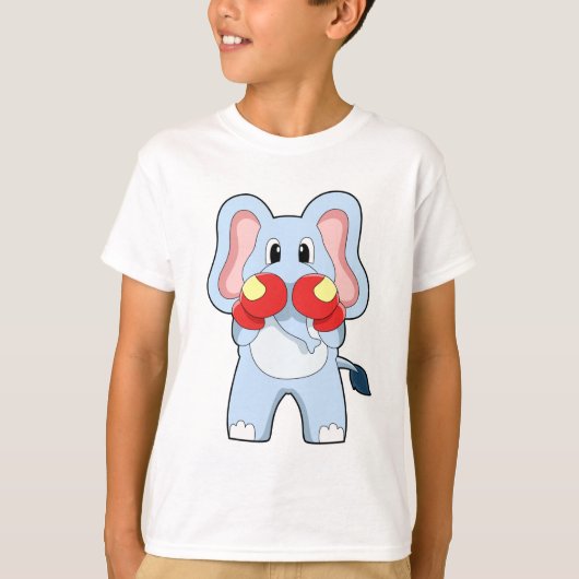 T-shirt Eléphant à la boxe avec gants de boxe (Devant)