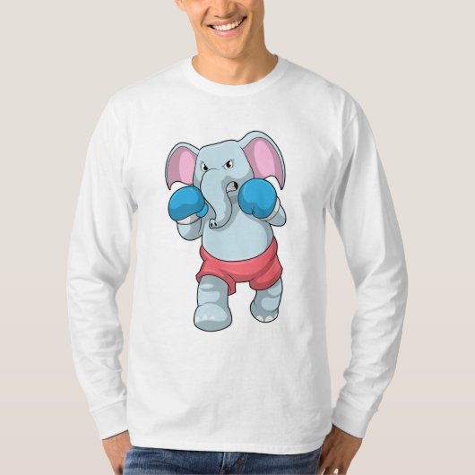 T-shirt Eléphant à la boxe avec gants de boxe (Devant)