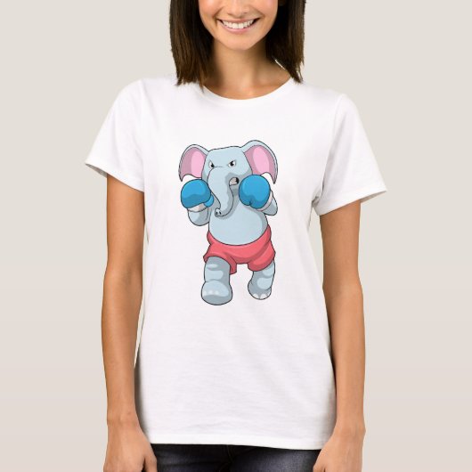 T-shirt Eléphant à la boxe avec gants de boxe (Devant)