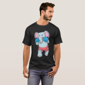 T-shirt Eléphant à la boxe avec gants de boxe (Devant entier)