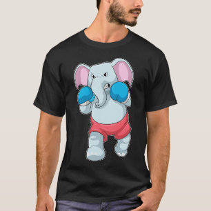 T-shirt Eléphant à la boxe avec gants de boxe 1
