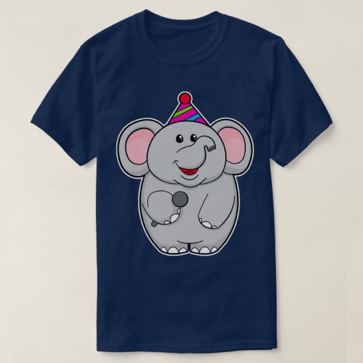 T-shirt Eléphant à la fête avec microphone (Design devant)