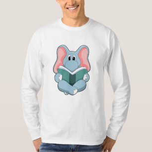 T-shirt Eléphant à la lecture avec livre