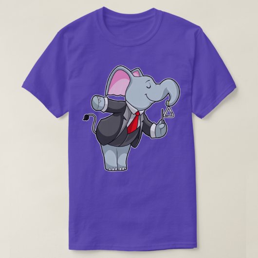 T-shirt Eléphant à la musique avec Triangle (Design devant)