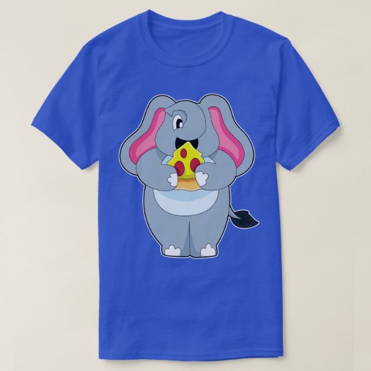 T-shirt Eléphant À La Pizza (Design devant)
