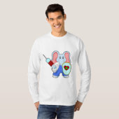 T-shirt Eléphant à la vaccination avec seringue (Devant entier)