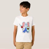 T-shirt Eléphant à la vaccination avec seringue (Devant entier)