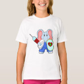 T-shirt Eléphant à la vaccination avec seringue (Devant)