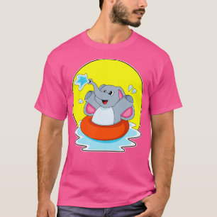 T-shirt Eléphant à nager avec Lifebuoy