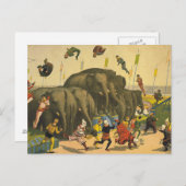 T-SHIRT Elephant Acrobat Briefkaart (Voorkant / Achterkant)