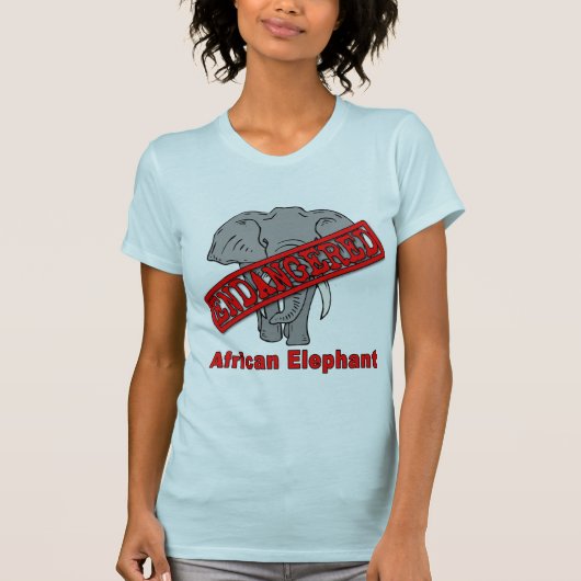 T-shirt Éléphant africain animal mis en danger (Devant)