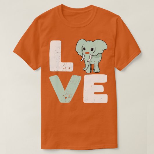 T-shirt Eléphant Amour mignon Eléphant Animal Vintage (Design devant)