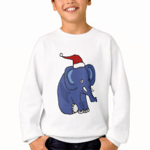 Elephant amusant à Santa Hat Art de Noël