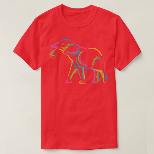 T-shirt Eléphant arc-en-ciel (Design devant)