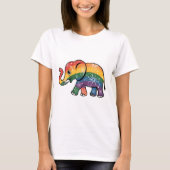 T-shirt Eléphant arc-en-ciel (Devant)