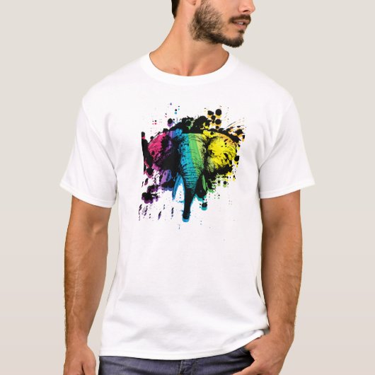 T-shirt Eléphant arc-en-ciel (Devant)