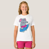 T-shirt Elephant as surfer avec surf (Devant entier)