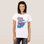 T-shirt Elephant as surfer avec surf (Devant entier)