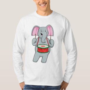 T-shirt Elephant at Music with Drum