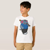 T-shirt Elephant au baseball avec batte de baseball (Devant entier)