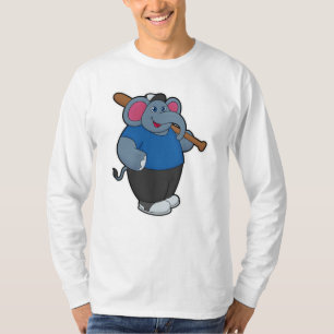 T-shirt Elephant au baseball avec batte de baseball