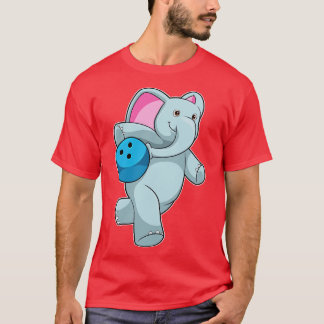 T-shirt Éléphant au Bowling avec boule de bowling 3