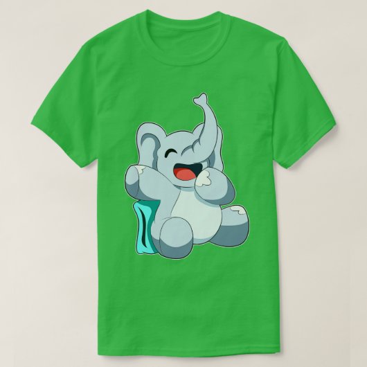 T-shirt Eléphant au coucher avec Coussin (Design devant)