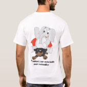 T-shirt Éléphant au-dessus de rottweiler (Dos)