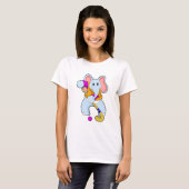 T-shirt Elephant au hockey avec chauve-souris de hockey (Devant entier)