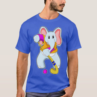 T-shirt Elephant au hockey avec chauve-souris de hockey