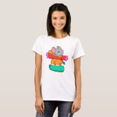 T-shirt Elephant au snowboard avec snowboard (Devant entier)