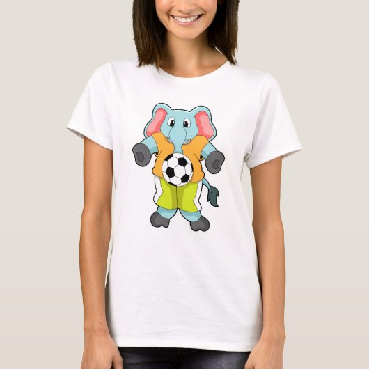 T-shirt Eléphant au sport de football (Devant)