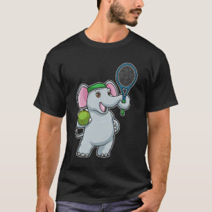 T-shirt Elephant au Tennis avec raquette de tennis