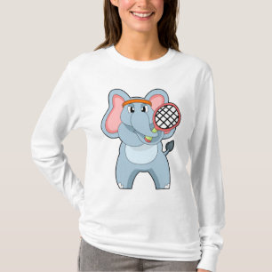 T-shirt Elephant au Tennis avec raquette de tennis