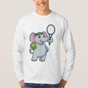 T-shirt Elephant au Tennis avec raquette de tennis