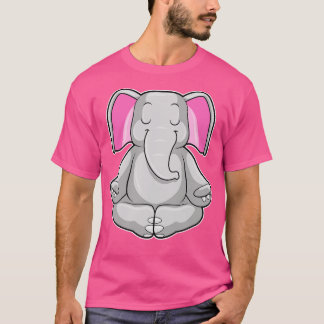 T-shirt Eléphant au Yoga en Crossleged