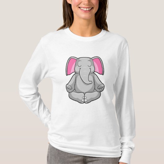 T-shirt Eléphant au yoga en jambe (Devant)