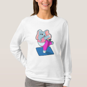 T-shirt Eléphant au Yoga Exercices d'étirement à debout