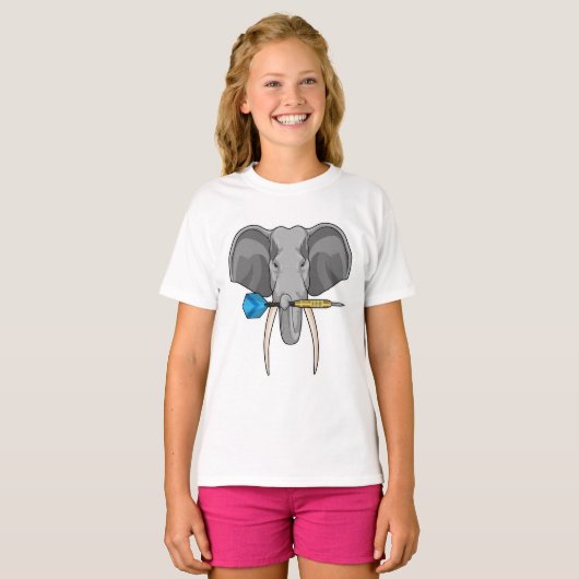 T-shirt Eléphant aux fléchettes avec fléchette (Devant entier)