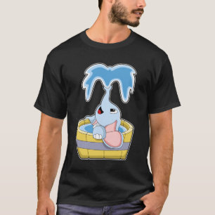 T-shirt Eléphant avec baignoire remplie d'eau