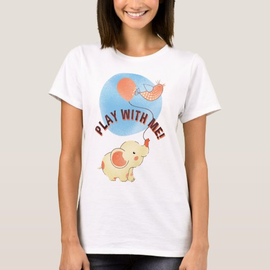 T-shirt éléphant avec ballon (Devant)