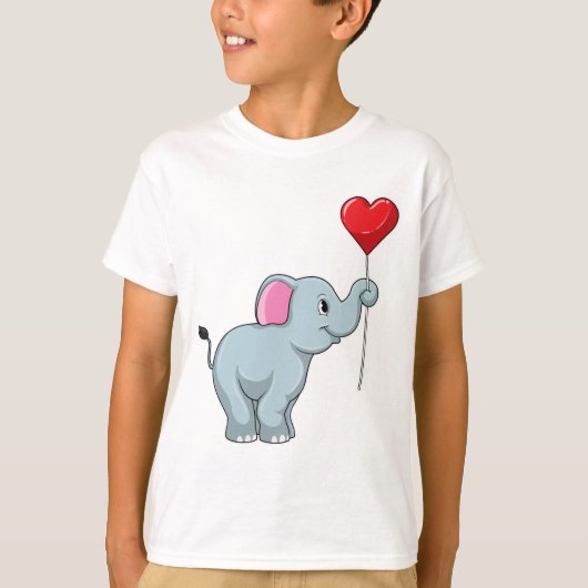 T-shirt Eléphant avec ballon cardiaque (Devant)